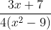 \frac{3x+7}{4(x^{2}-9)}